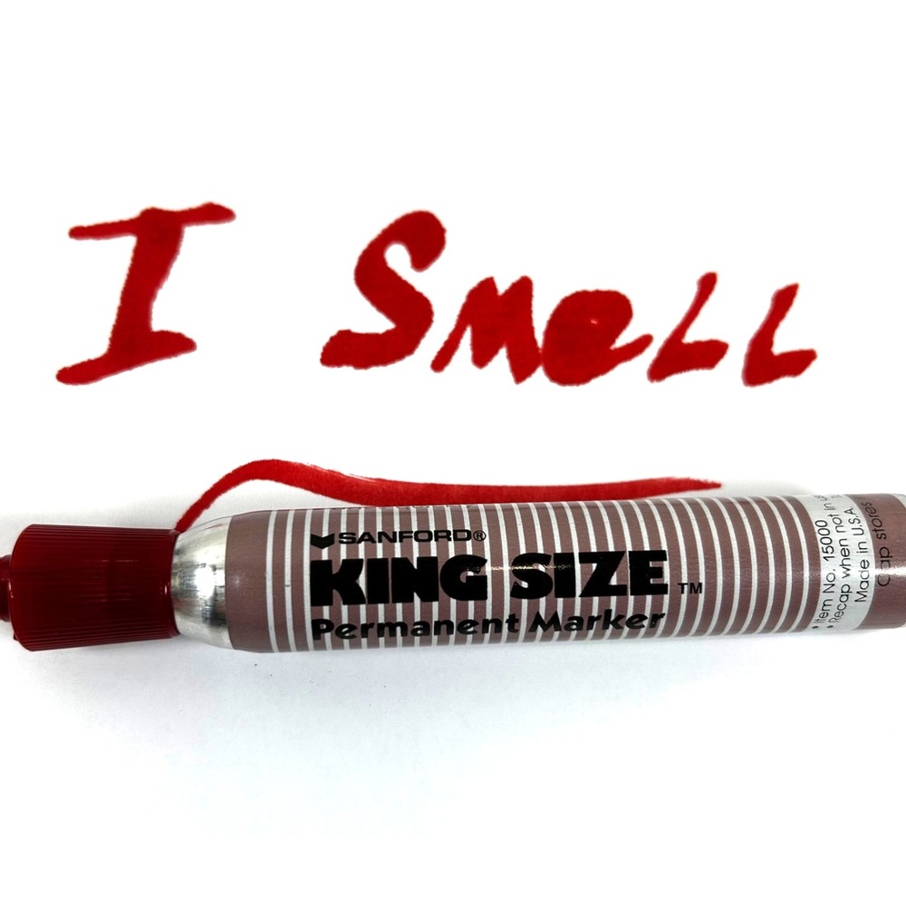 One Vintage Sanford King Size Permanent Marker Smelly #15000 Red Ink NOS WORKS